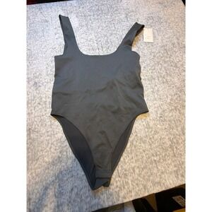 A New Day Womens Black Scoop Neck Basic Thong Bodysuit Medium